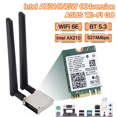 Intel AX210 ASUS WiFi Go Network Adapter WiFi 6E Wireless Bluetooth 5.3 5374Mbps WiFi Card For Asus