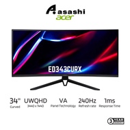 Acer Nitro ED343CURX 34" VA Curved 1000R 240Hz 1ms 2K HDR10 UltraWide Gaming Monitor (HDMI/ DP/ AUXO