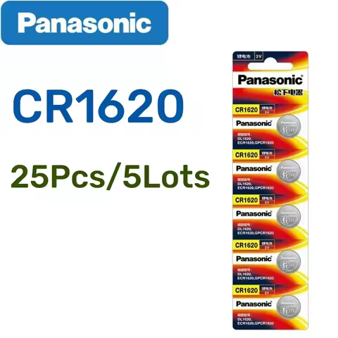 25pcs Panasonic CR1620 Lithium Battery LM1620 BR1620 ECR1620 CR 1620 5009LC Coin Cells Watch Toys Ba