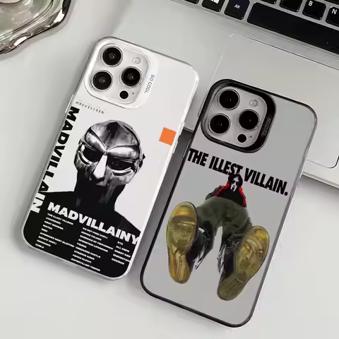 M-MF DOOM rapper Phone Case For iPhone 17 16 15 14 13 12 11 Pro Max Black Purple Matte Laser Metalli