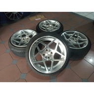 velg mobil bekas ring 16 hsr warna silver model celong plus ban