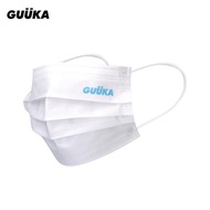 GUUKA潮牌LOGO印花一次性口罩夏白色嘻哈3層防護口罩10個裝非醫用
