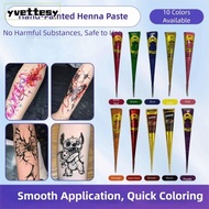 YVETTMY Henna Paste Cone, Temporary Easy-To-Use Henna Tattoo Cream, Henna Tattoo Cream Semi-permanen