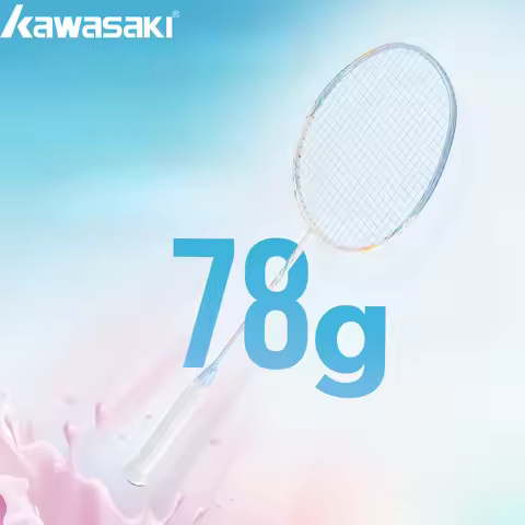 Kawasaki All-carbon Badminton Racket Ultra-light 5U High Elasticity Professional Level Attack Offens