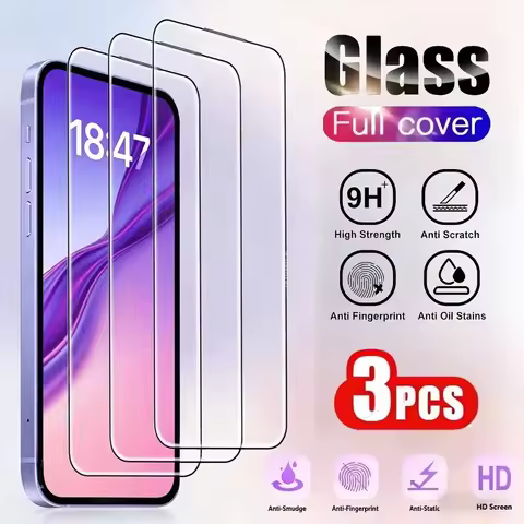 1-3pcs Full Cover Screen Protector For iPhone 18 17 16 Pro Max 16e 15 14 13 12 11 Pro Max 17 Air Tem