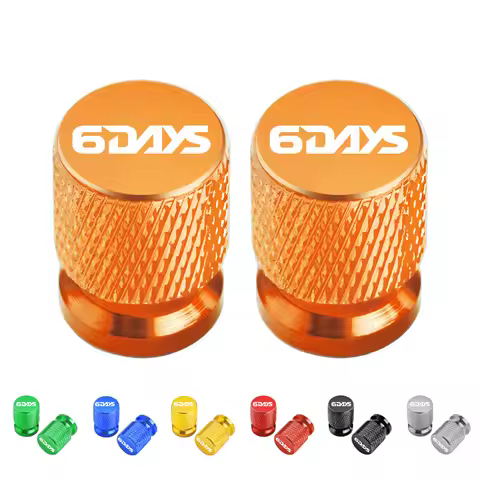 2PCS For KTM 6Days 250 300 450 500 EXC EXC-F XC-W Six Days Tire Valve Caps Wheel Tyre Cover CNC Alum