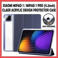 Xiaomi Pad 7 / 7 Pro Case With Pen Holder Cover Xiao Mi Pad 7 Acrylic Back Clear Design Mipad 7 Soft