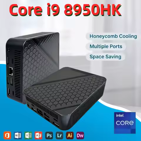 High-Performance Mini PC Portable Mini Gaming Desktop PC 16GB 1TB/2TB Intel i9 8950HK 4K WiFi6 USB