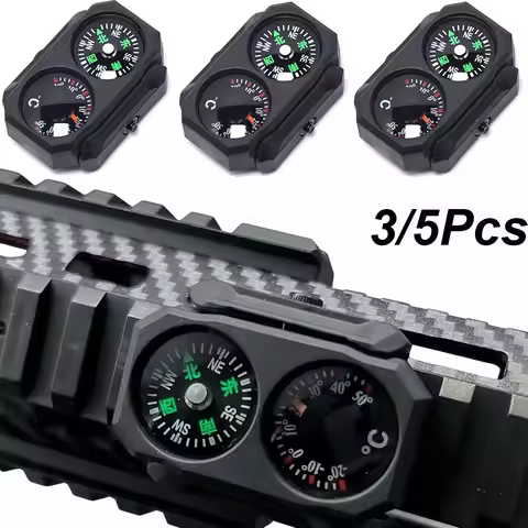 3/5Pcs RCompass Thermometer Combo 2 in 1 Tactical Airsoft AR15 M4 M16 Compact Navigation Thermometer