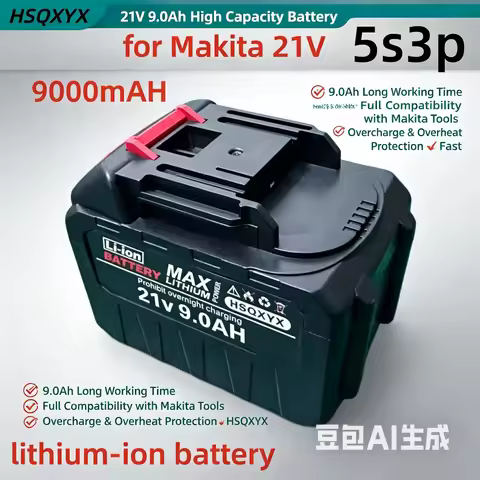 for Makita 21V 9.0Ah Smart Battery 5S3P Li-ion Pack 2H Fast Charging Overheat Protection for Power T