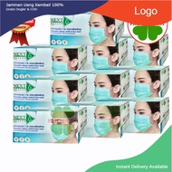 NEXT HEALTH Mask "แพ็ค 10 กล่อง"  หน้ากาก ปิดจมูก 3 ชั้น สีเขียว (1 กล่อง 50 ชิ้น) nexthealth mask 10 กล่อง ..,.,,