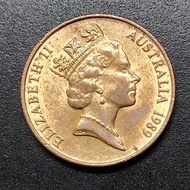 QE II Filled Lizard 2 Cent 1989