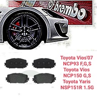 BREMBO Toyota Vios'07 NCP93 F,G,S, NCP150 G,S, Yaris NSP151R 1.5G Front brake pad