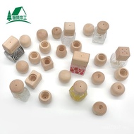 Wooden Water Cup Wooden Cap Bamboo Glass Bottle Cap Manufacturer Cap Cream Bamboo Wood Essential Oil