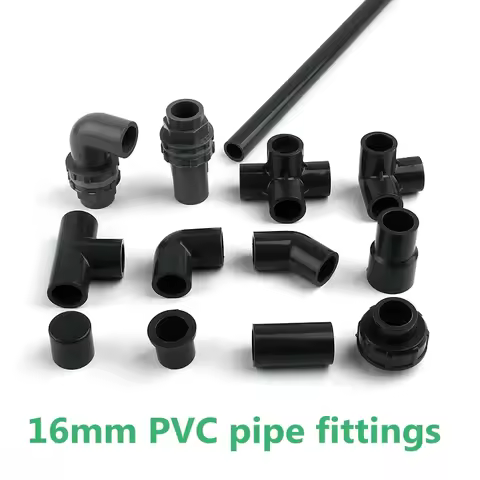 2~15PCS 16mm Grey PVC Pipe Fittings Straight Elbow Tee Connectors Fish Tank Accessories Water Parts 