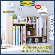 Home King Portable Office Wooden Table Top Magazine Document Book Shelf Rack Study Storage Organizer Rak Buku