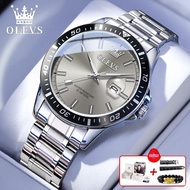 OLEVS | นาฬิกาข้อมือชาย Quartz Mechanical Authentic Black Water Ghost นาฬิกาข้อมือชาย สายหนัง นาฬิกา