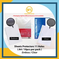 Sheet Protector A4 Protector Sheet A4 / Emboss | Clear Sheet Protector Refill / File Organizer -10's