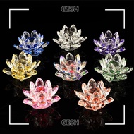 GESH Crystal Lotus Flower Figurine, 120mm Paperweight Table Ornaments Lotus Flower Ornament,  Multi-