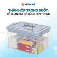 Medical storage box 6576 Viet Nhat, medical medicine box, convenient family medical medicine box, 2-