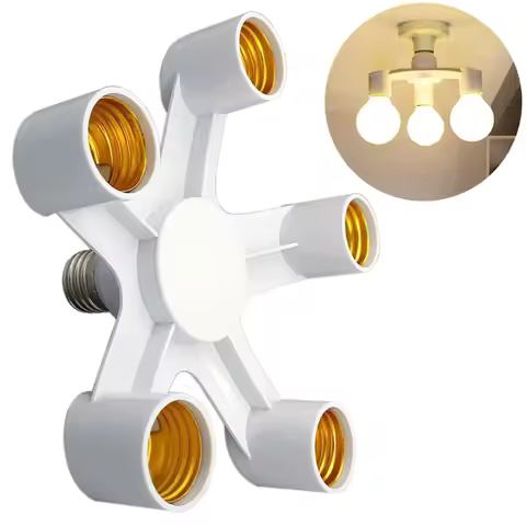 E27 Base Socket Splitter E27 to E27 EU LED Bulb Lamp Holder 2in1/3in1/4in1/5in1/6in1 LED Lamp Socket