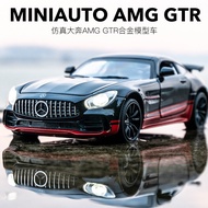Car Toy for Mercedes-Benz AMG GTR 1:32 Diecast Model Car Door Open with Light and Sound Box Gift Collection
