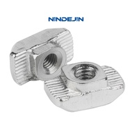 NINDEJIN 30pcs M3 M4 M5 M6 M8 T nut hammer head sliding carbon steel T slot nut fasteners 2020 3030 