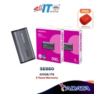 ADATA SE880 USB 3.2 Gen2x2 External SSD Up to 2000 MB/s - Titanium Gray (500GB / 1TB / 2TB / 4TB) PS