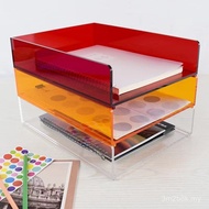 Office Data Storage Rack File File Rack Paper Simple Acrylic Rack Layered Desktop Storage a4 Creativ