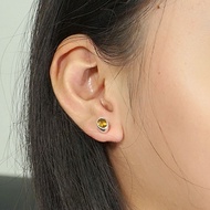 Women's Stud Earrings 925 Silver Golden Citrine Yelocita