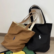 外國預訂 2款選 雙面帶 polo Ralph Lauren 拼色刺繡logo 帆布Tote Bag 肩咩袋