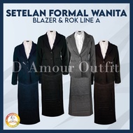 One Set of Women's Long Span Skirt Blazer Suit, Plain Women's Office Work Suit, Adults and Children'