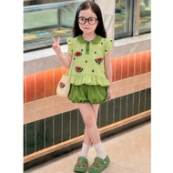 <GIVE BAG> Baby girl clothes, Korean Baby Girl Fashion, baby girlshort sleeve Set, Watermelon cotton