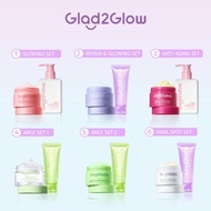 Glad2Glow 2In1 Cleanser+Moisturizer Skincare set Brightening/Anti-aging/Ance/Repair set Face wash gl