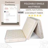 JFH Fibre Star 100% Natural Coconut Fibre Foldable Single Mattress / Tilam Bujang Boleh Lipat