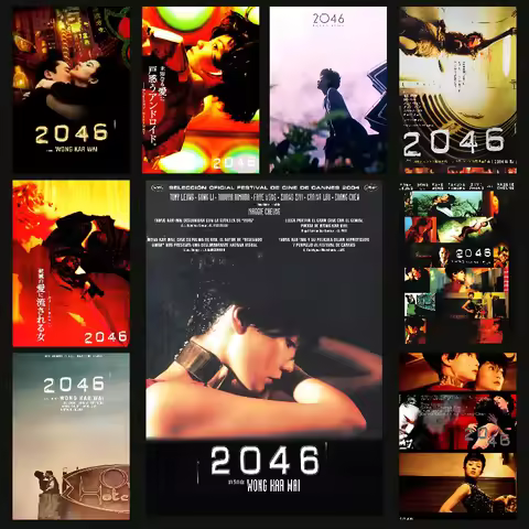 Classic Movie 2046 1997 Tony Leung Wong Kar-wai Series Poster Self-adhesive Art Waterproof Paper Sti