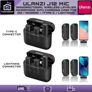 Ulanzi J12 Type-C / Lightning Mic — (Omnidirectional Wireless Lavalier Microphone with Charging Case