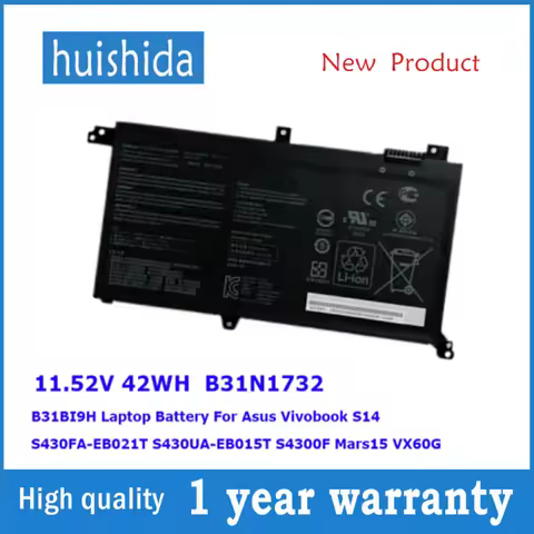 Suitable for ASUS B31N1732 VX60G S2 Generation S4300F/U X571G Laptop Battery 11.52V 42WH Laptop Part