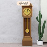 [Loviver] Miniature Grandfather Clock, Miniature Toy Model, Scale 1:12, Mini Retro Grandfather Clock