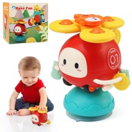 Baby Suction Cups Spinner Toys Helicopter Push and Go Cars Toddlers Montessori High Chair Toys with 