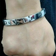 Gelang Besi Putih Pria Model Rantai Jam Tangan Motif-Gelang Pria Titanium-Gelang Silver Stainless St