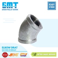 Galvanized iron knee elbow/CS 45 degrees thread 6"