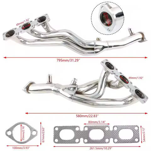 Silver 201 Stainless Steel Performance Exhaust Manifold Header For BMW E46 E36 320i M54 (M54B22/M54B
