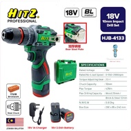 HITZ 18V Cordless Impact Drill Set l Drill Cordless Drill Hammer Drill Batteri l Mesin Drill Gerudi 