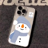 Cute Snowman with Blue Hat Phone Case For Samsung Galaxy S25 Ultra S25+ S24 FE 5G C55 A82 5G A81 M60