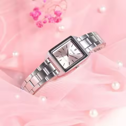 Retro Dress Style CASIO LTP-V007D Pink Dial Women Watch 30M Water Resistant Perfect Valentine Holida