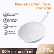 30CM White Non-stick Frying Pan for Cooking, Suitable for Induction Cooker & Gas Stove