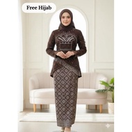 (Free Hijab) Viral Fm Tassel Kebaya Set - Latest Tassel Sequin Kebaya - Modern Tassel Sequin Kebaya 