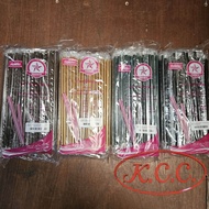 KCC หลอดตรง 6 มิล ปลายแหลม หลอดดูดน้ำพลาสติก สีทอง เขียว ดำ น้ำตาล ห่อฟิลม์ทุกเส้น จำนวน 100 เส้น หล