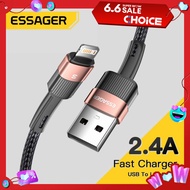 Essager Fast Charging For iPhone Usb Cable 11 12 13 Pro Max Mini Xs Xr X SE 8 7 6 Plus 6s 5 5s 2.4A Wire For iPhone Charger Cord